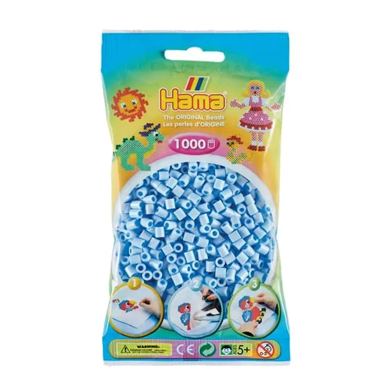 Pqt. 1000 perles Hama Midi - bleu glace pastel