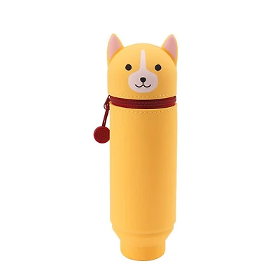 Trousse à stylos debout - chien beige