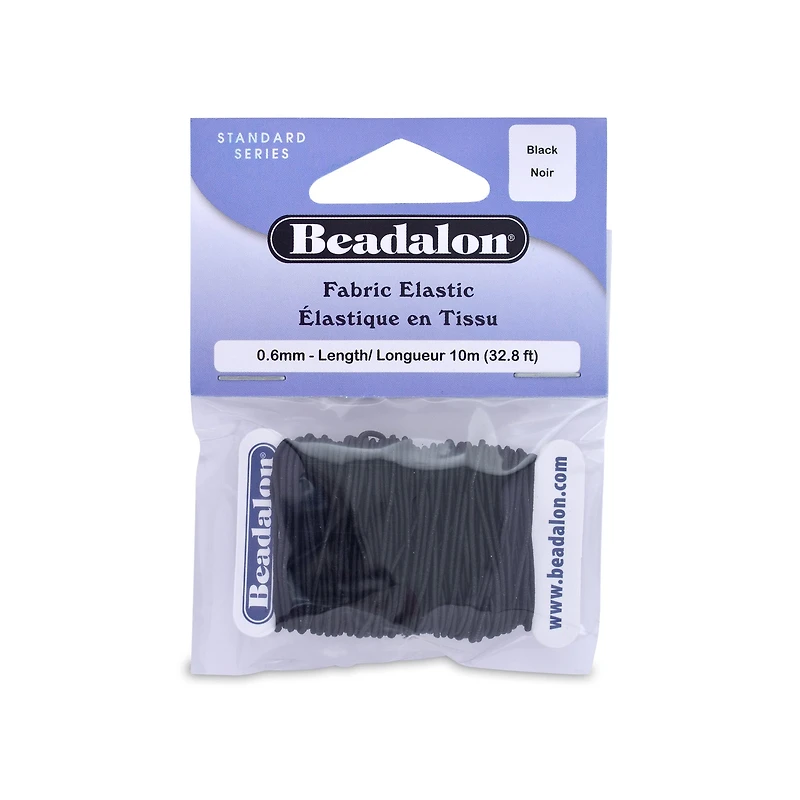 Fabric Elastic – Black, 0.6 mm