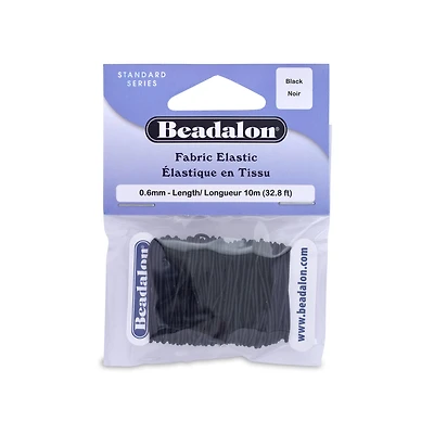 Élastique en tissus – noir, 0,6 mm