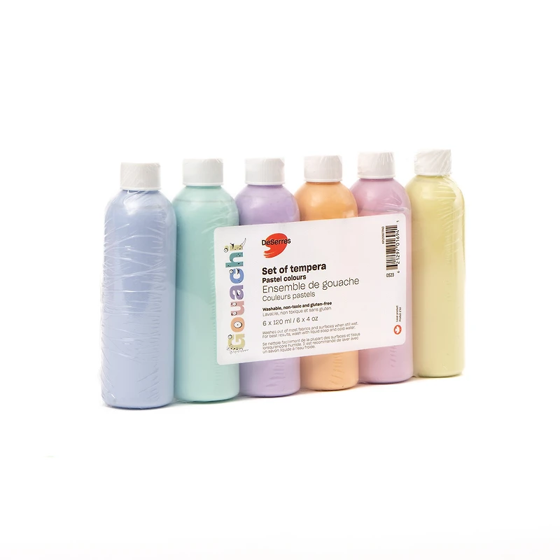 Gouachi Washable Tempera Set - Pastel, 6 x 4 oz