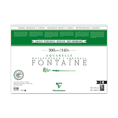 3-Sheet Fontaine Watercolour Paper Pack - Rough