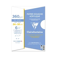 Pochette papier gouache acrylique - blanc