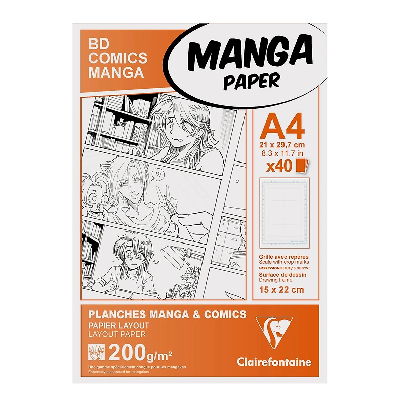 Manga Layout Paper - 40 Sheets, A4 Size