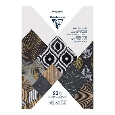 A4 Artisanal Paper Pack - Metallic Black