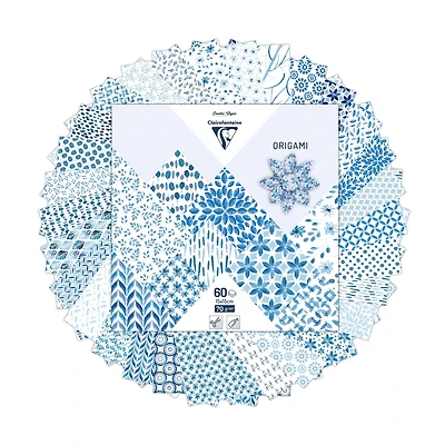 Kit d'origami 60 feuilles - Shibori floral