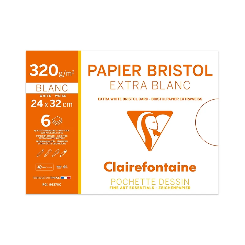 Pochette papier Bristol - extra blanc