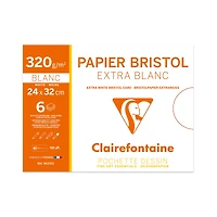Pochette papier Bristol - extra blanc