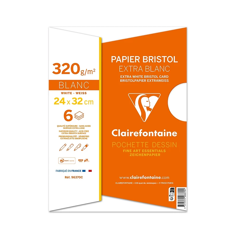 Pochette papier Bristol - extra blanc