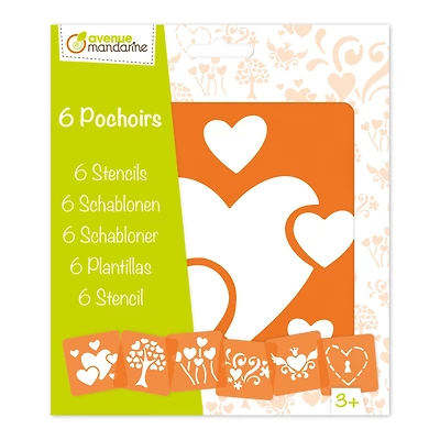 mandarine 6 pochoirs coeurs