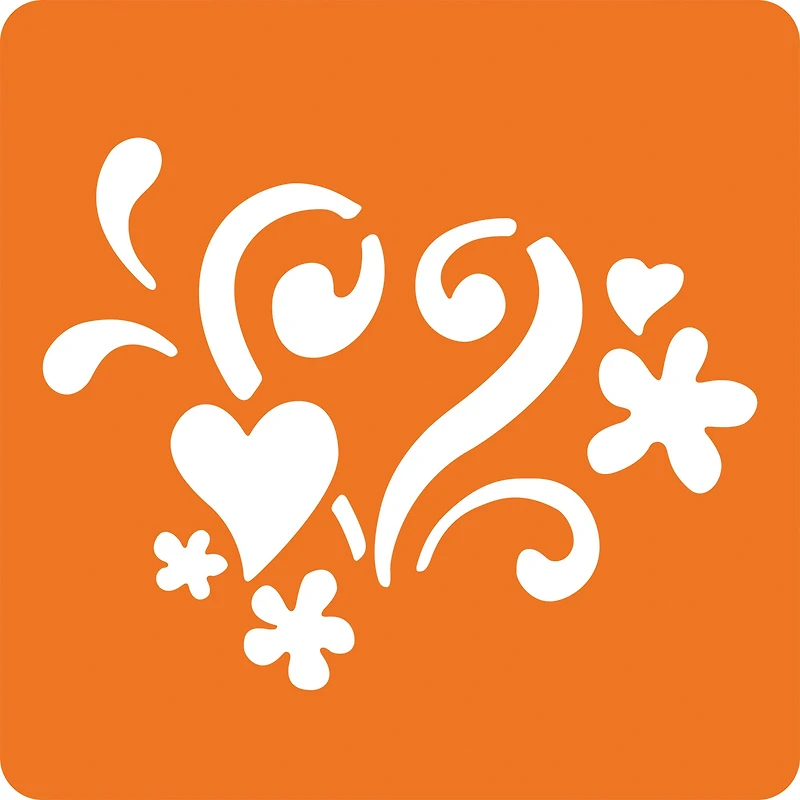 mandarine 6 pochoirs coeurs