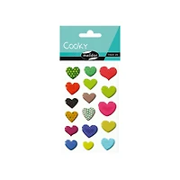 3D Cooky Stickers - Patterned Hearts