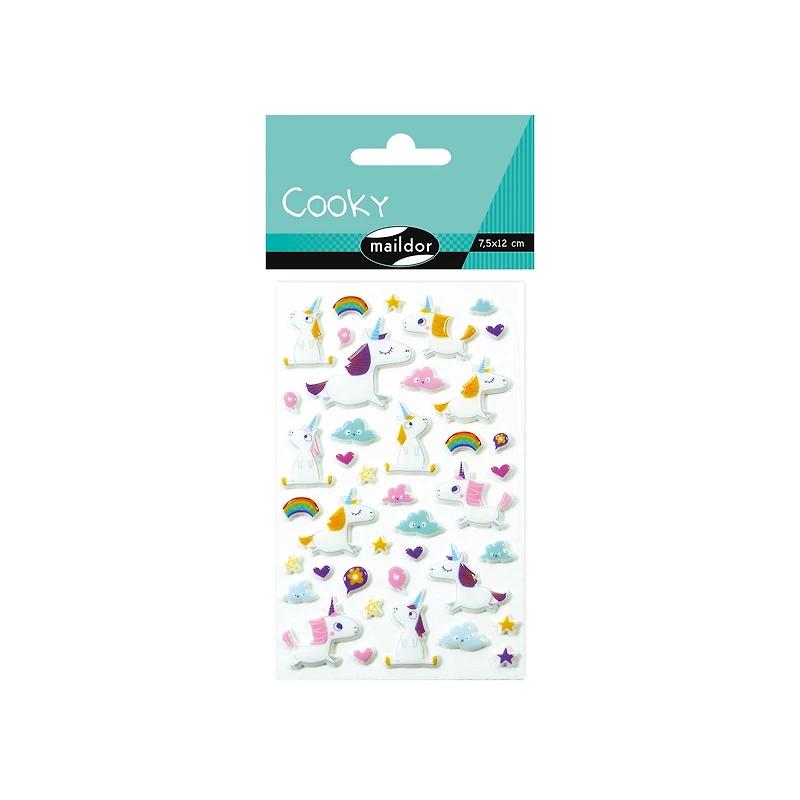 3D Cooky Stickers - Unicorns