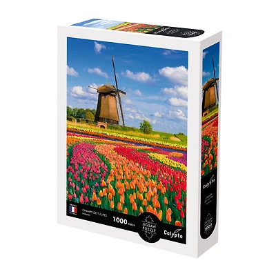 1,000-Piece Puzzle - "Tulip Fields, Holland"