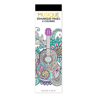 50 marque-pages à colorier : Musique - French Ed.