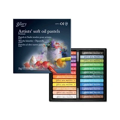 Ens. 24 pastels à l'huile tendres pour artistes