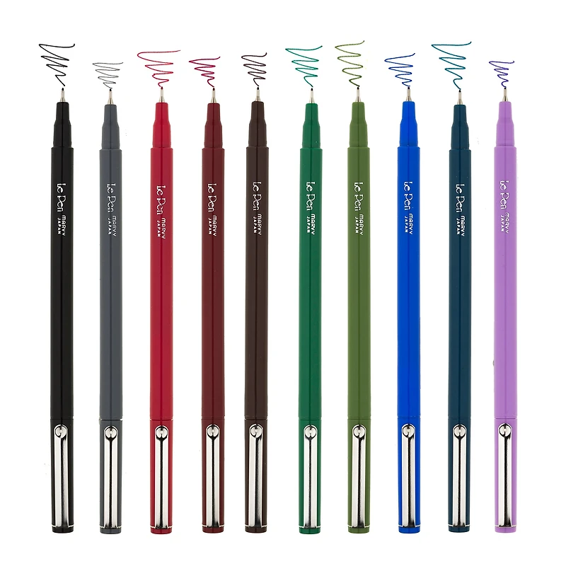 10-Pack Le Pen Fineliners - Dark Colours