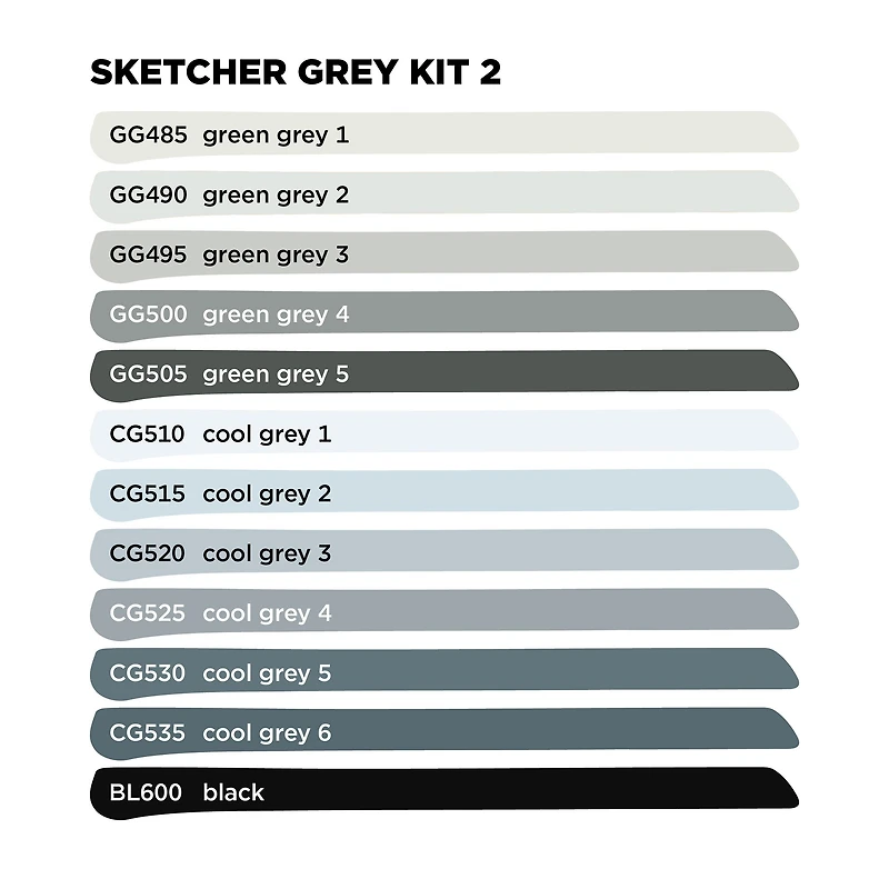 12-Pack Sketcher Markers - Main Grey #2 Set