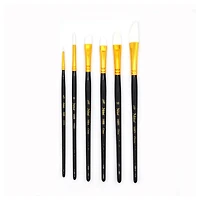 Assorted synthetic brushes, set of 6