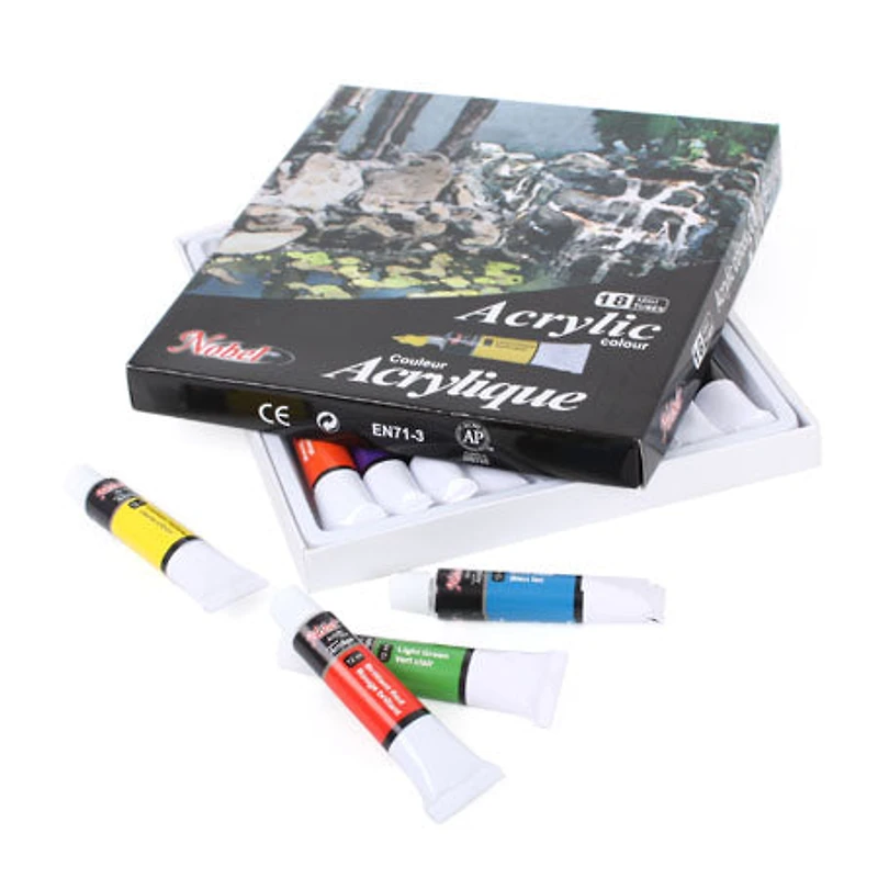 Acrylic paint set, 18 colours