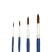 Round camel brushes, set of 4