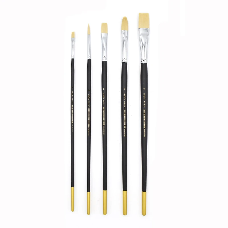 Set of 5 Synthetic Paintbrushes