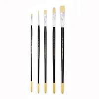 Set of 5 Synthetic Paintbrushes