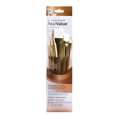 5-Piece Synthetic White Taklon Brush Set