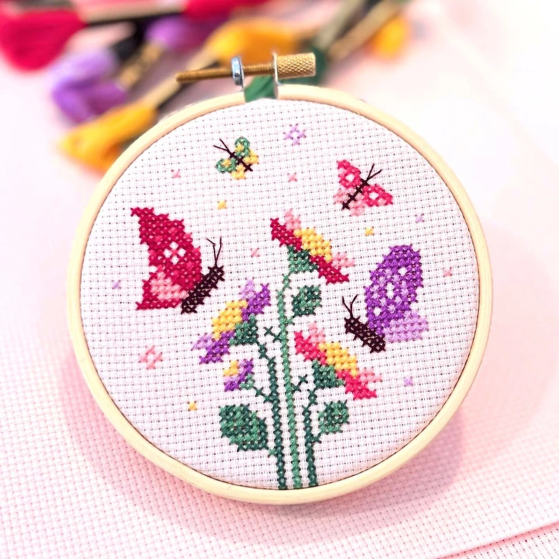 DIY Cross Stitch Kit - Butterfly Garden