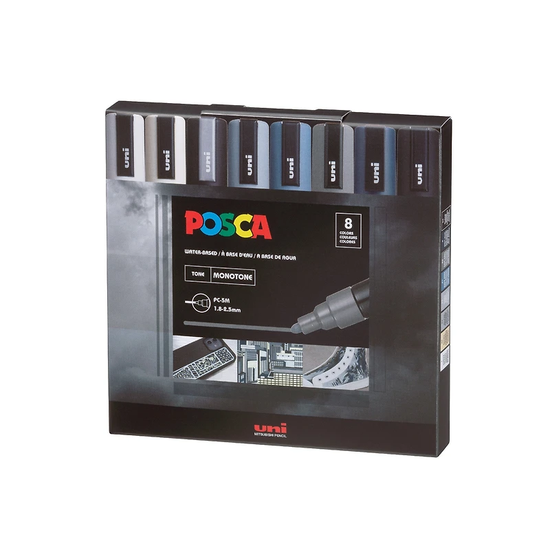 8-Pack Water-Based Paint Markers - Mono Tone