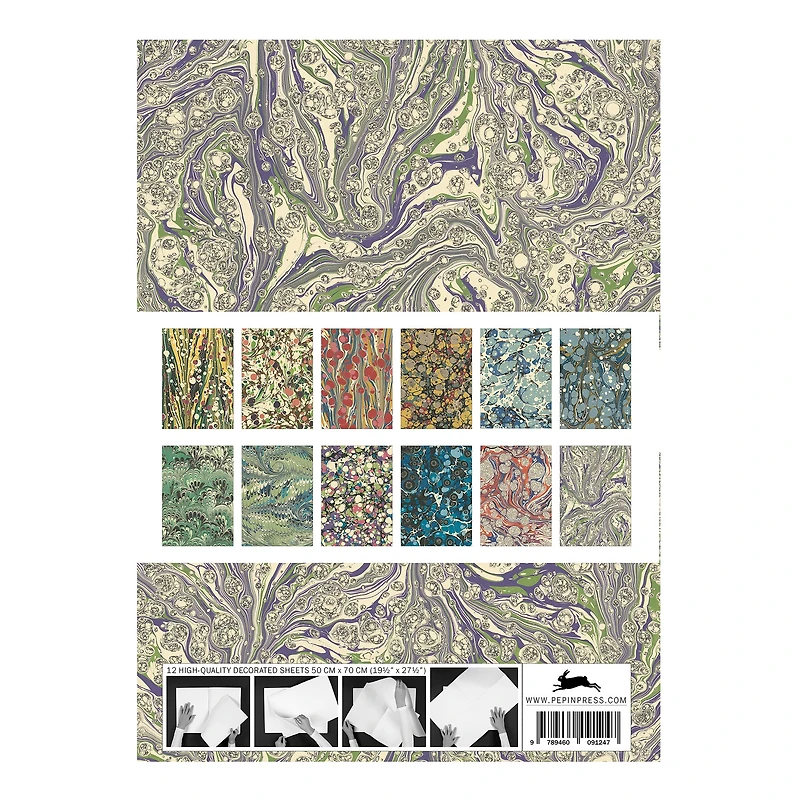 Gift & Creative Paper Book - Marbled Paper Designs