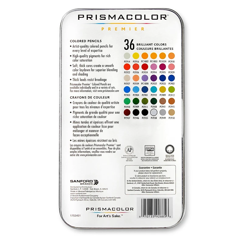 Ens. 36 crayons de couleur Premier