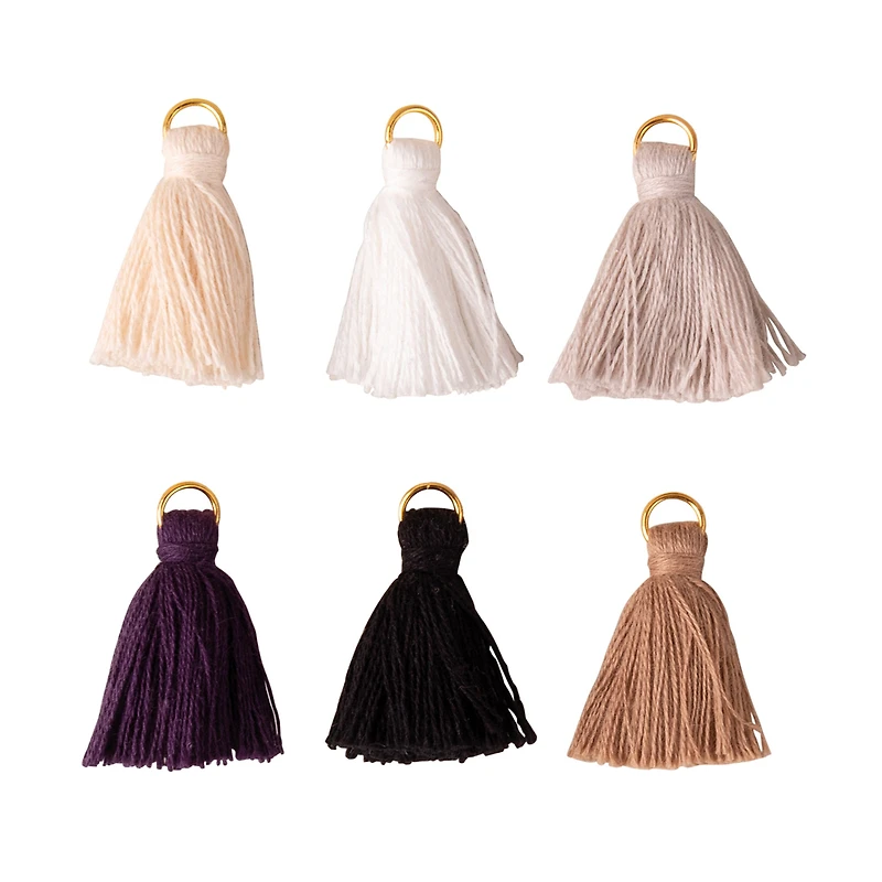 6-Pack Cotton Tassels - Neutral Colours