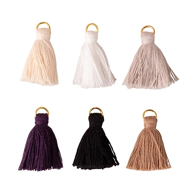 6-Pack Cotton Tassels - Neutral Colours