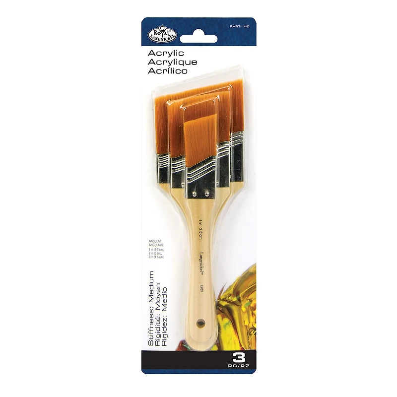 3-Pack Taklon Brushes - Angular