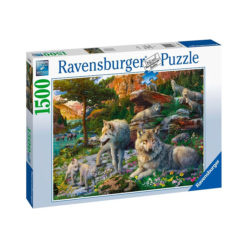 1,500-Piece Puzzle - "Wolves in Spring"