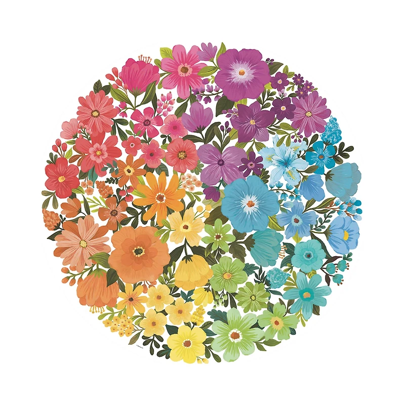 Casse-tête 500 mcx - « Cercle de couleurs avec fleurs »