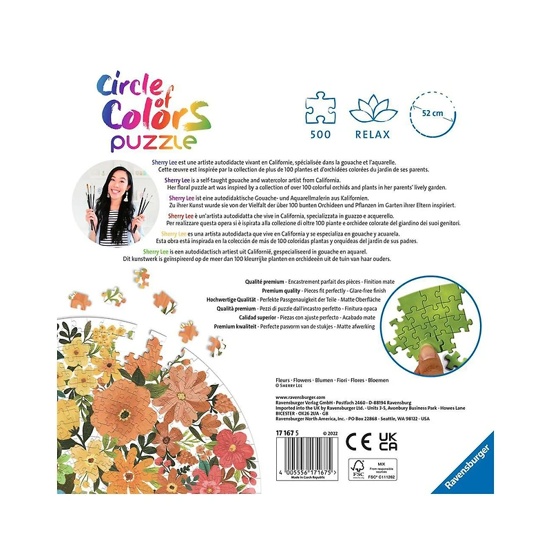 Casse-tête 500 mcx - « Cercle de couleurs avec fleurs »