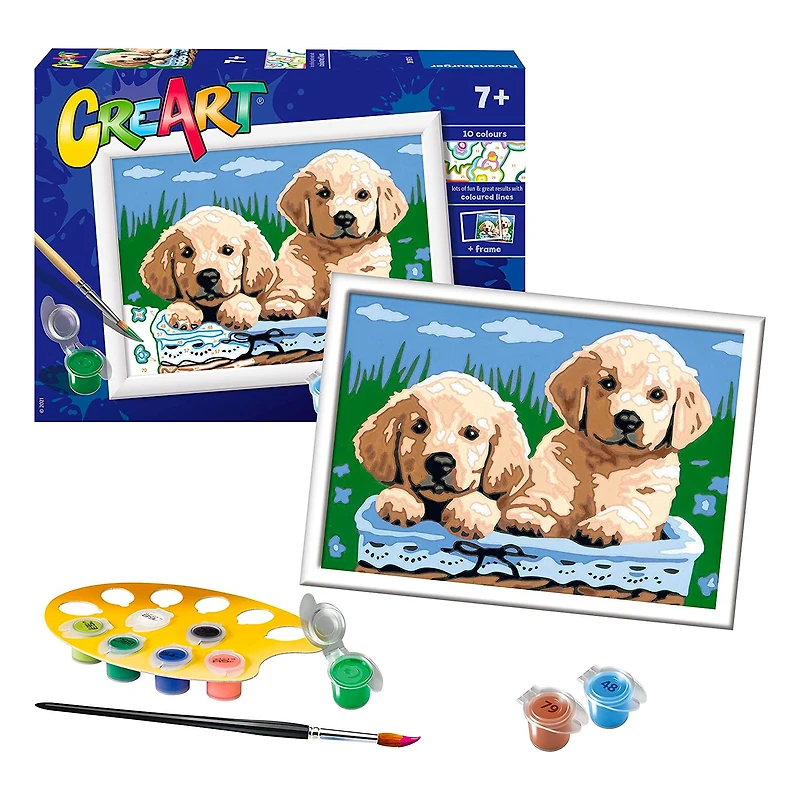 CreArt Kids Paint by Number Kit - Cute Puppies