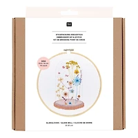 Kit broderie point de croix - cloche en verre