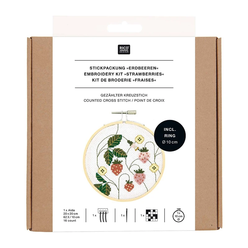Kit broderie point de croix - fraises