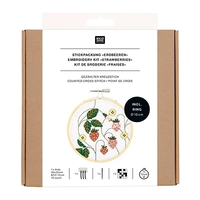 Kit broderie point de croix - fraises
