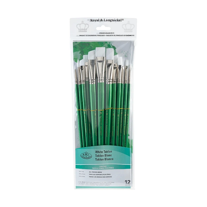 Pack White Taklon Brushes