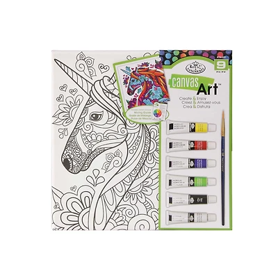 Canvas Art Acrylic Paint Set — Unicorn