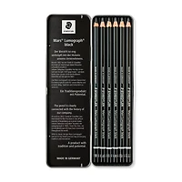 Ens. 6 crayons Mars Lumograph - noir