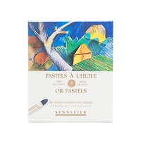 Ens. 24 pastels à l’huile - paysage