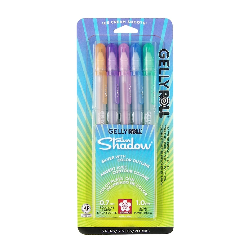 Ens. 5 stylos Gelly Roll® Silver Shadow