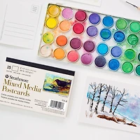15-Pack Mixed Media Postcards
