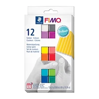 Ens. 12 pâtes à modeler FIMO Soft - brillant