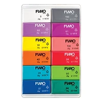 Ens. 12 pâtes à modeler FIMO Soft - brillant